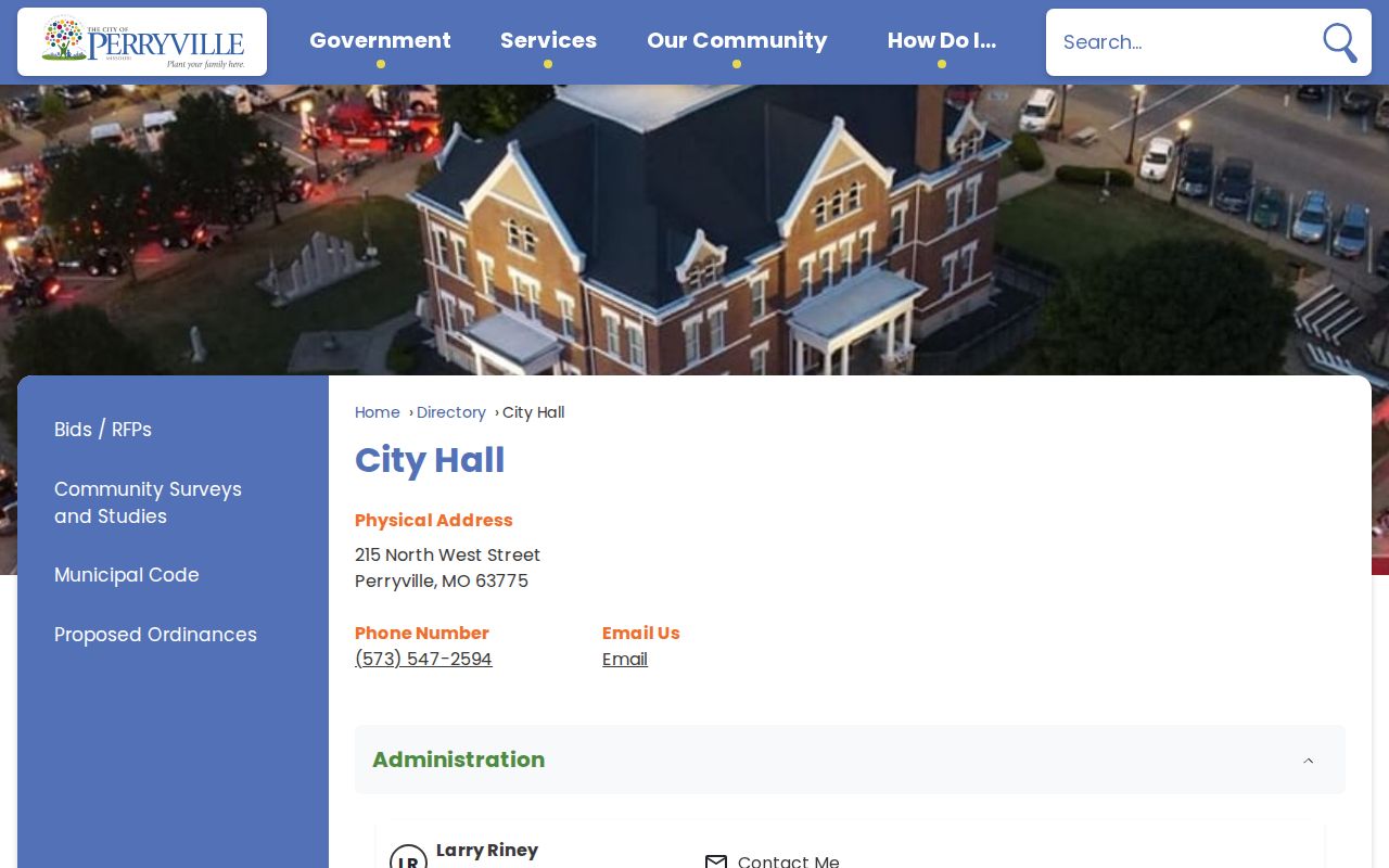Perryville City Hall staff directory