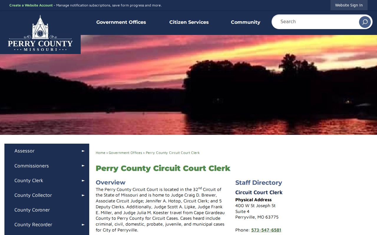 Perry County court docket Circuit Clerk information